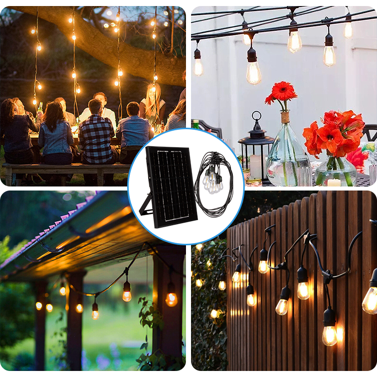 10m Solar festoon lights Outdoor Decor Bulbs Hanging LED Solar