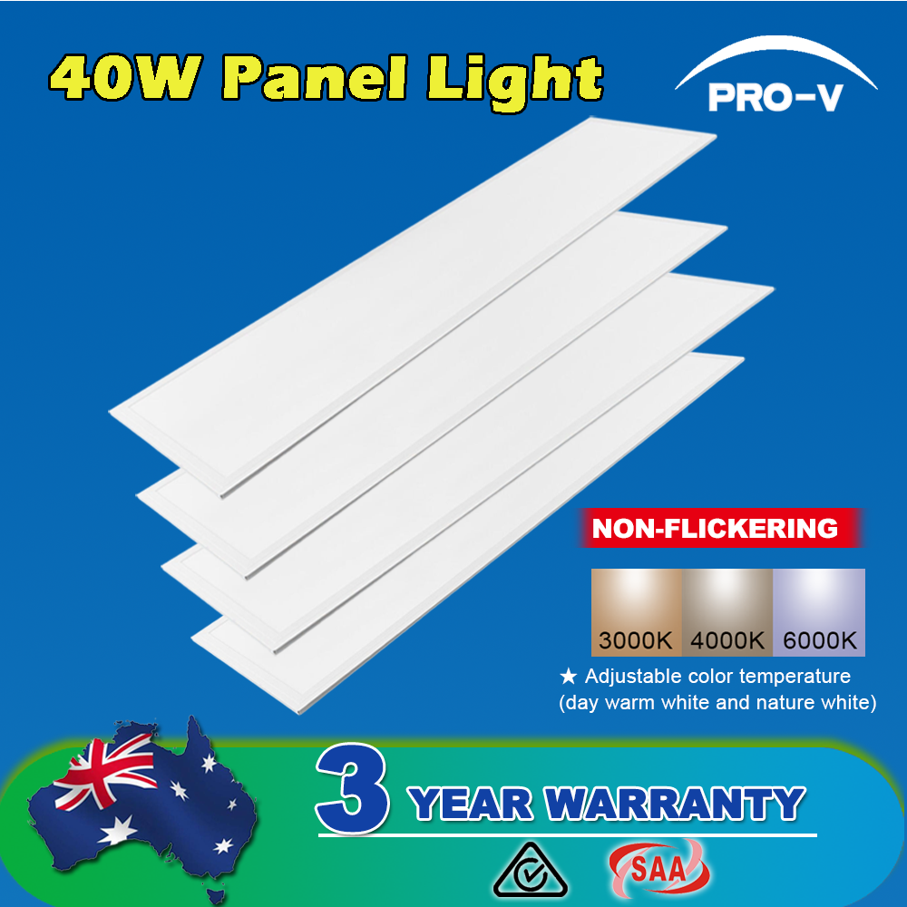4 Pack 40W 300mm 1200mm LED Panel Light Tri Color Dimmalbe PVPB 402C
