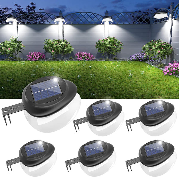 6 led deals solar fence lights