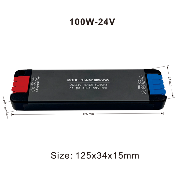 Super Thin 100W 24V LED Driver  Power Supply For Strip light PVSD-NM-100
