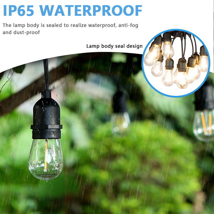 10m Solar festoon lights Outdoor Decor Bulbs Hanging LED Solar