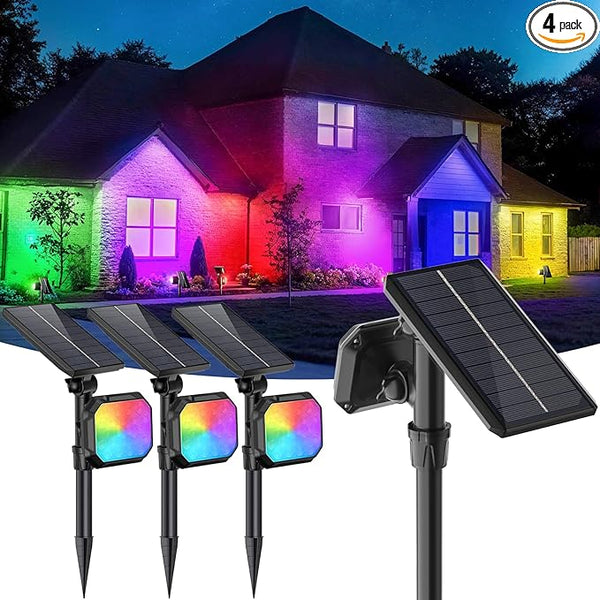 4 Pack Solar Powered Landscape Solar Spot Lights  Decorative lights RGB (PVSL-1316RGB-4P)