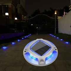 4 Pack Solar dock deck driveway warnning marker step light ,Blue&Warm white(PVDS-05BWW)