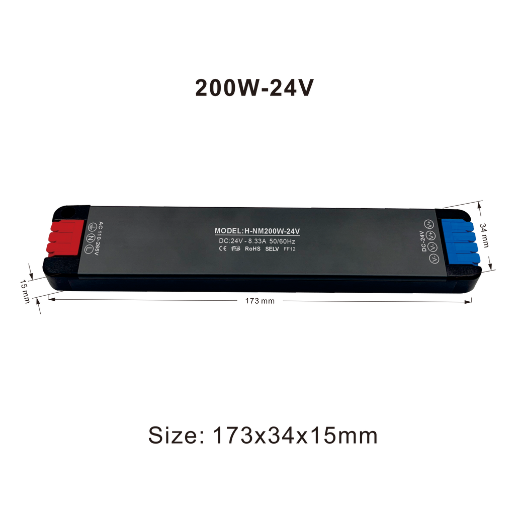 Super Thin 200W 24V LED Driver  Power Supply For Strip light PVSD-NM-200