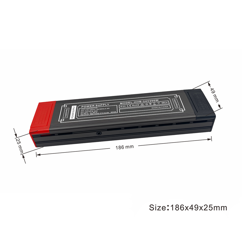 200W 24V 8.3A LED Driver IP55  Power Supply For Strip light PVSD-BL-200-24