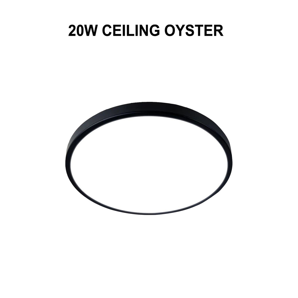 20W Mordern LED Oyster Ceiling lights Tri-colour Black Ring (PVCL-020B)