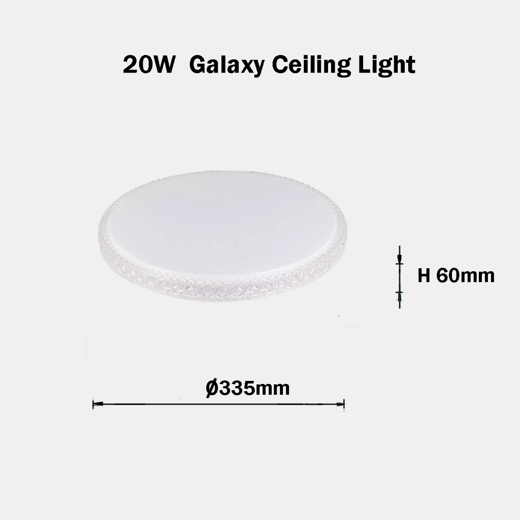 20W Crystal Galaxy Round  LED Ceiling Light 3CCT (PVCL-208)