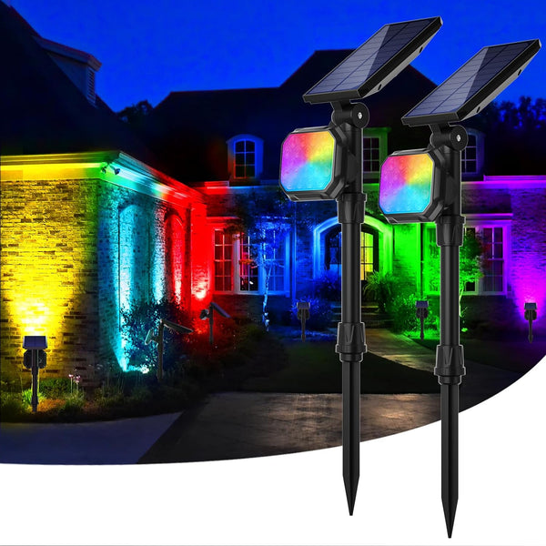 2 Pack Solar Powered Landscape Solar Spot Lights  Decorative lights RGB (PVSL-1316RGB)