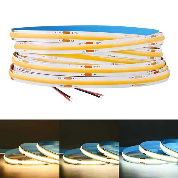 24V 480D COB Strip Light Single Colour 3000/4000/6000K IP20 ( 10m Roll & driver)