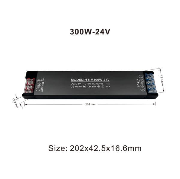 300W DC 24V 12.5A LED Driver  Power Supply Aluminium Transformer