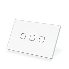 3 Gang 1 Way AU Standard Luxury Glass Panel LED Wall Light Touch Switch