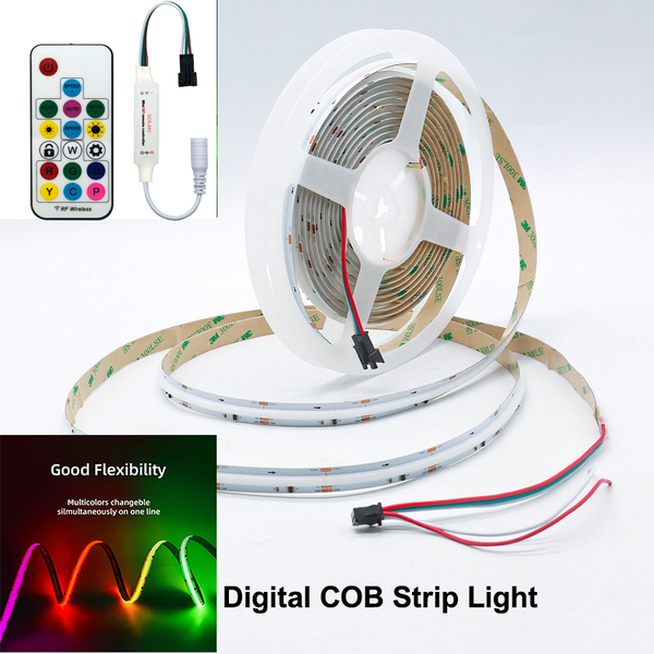 24V RGBW IC 420D COB  Digital Magic Strip Light IP20 (5m Roll+Rf Remote Control)