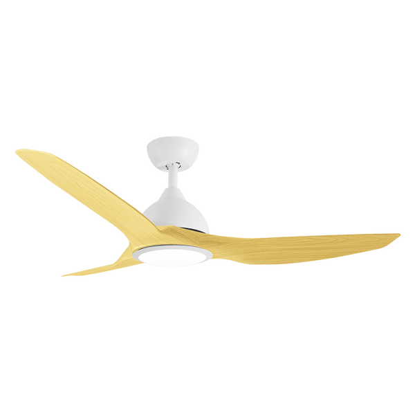 52" 132CM 3 Blades Ceiling Fan DC Motor 3CCT 24W LED Light 6 Speed Remote Control -Wood Grain