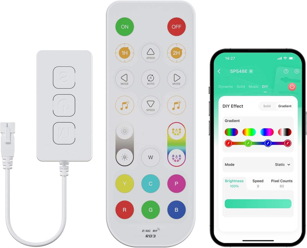 WiFi  Smart  RF  RGB IC LED Strip Light  Remote Controller  DC 5-24V