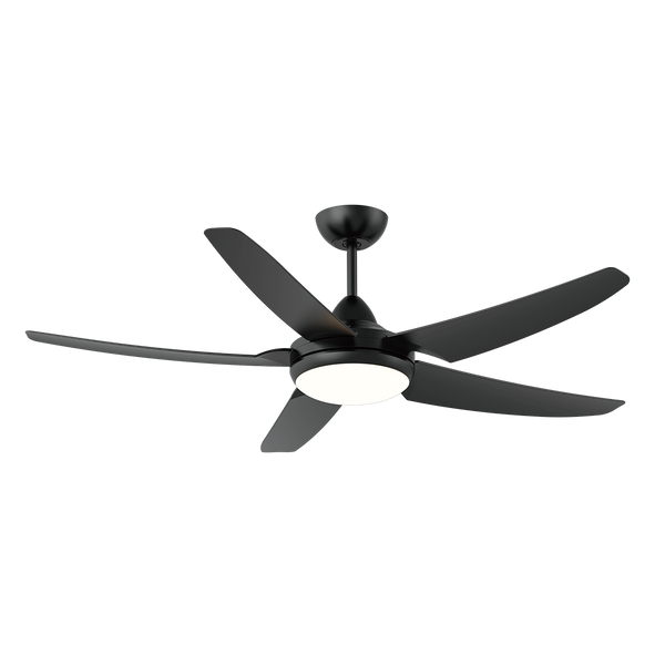 56" 142CM Ceiling Fan DC Motor 24W 3CCT LED Light 6 Speed Remote Control-Matte Black