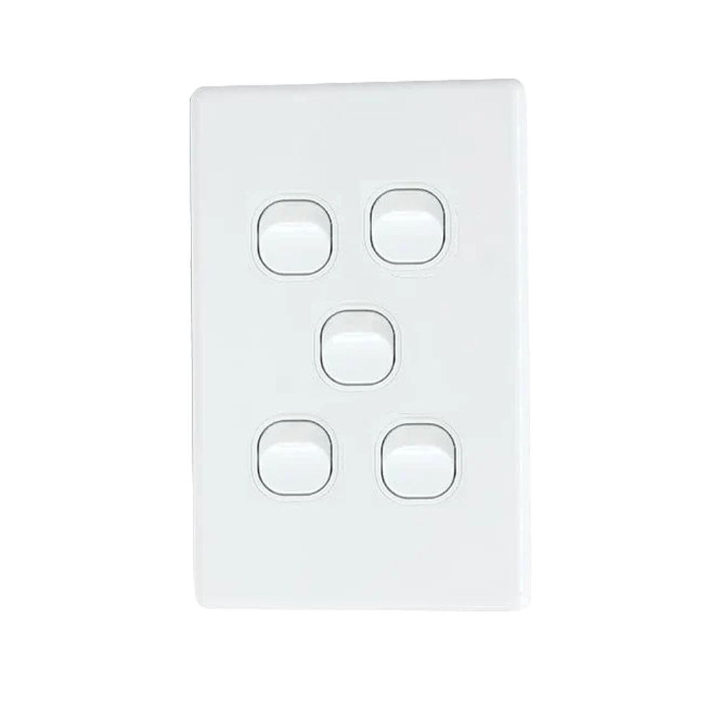 5 Gang 2Way Electrical Wall Light Switch 10A/16A 250V