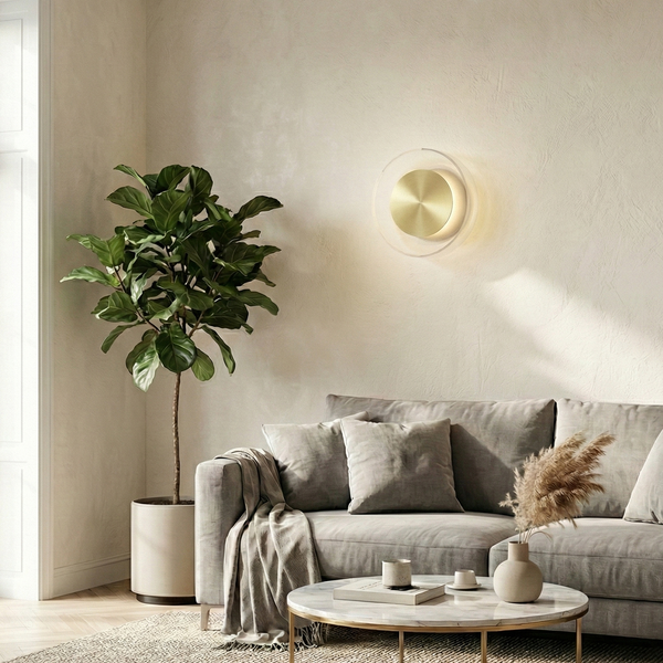 Modern Glass Circular Indoor Wall Light in White