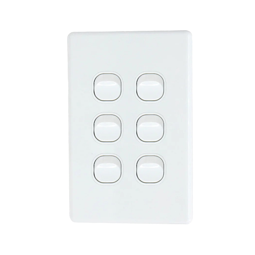 6 Gang 2Way Electrical Wall Light Switch 10A/16A 250V