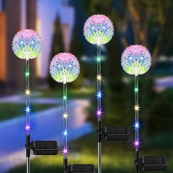 4Pack LED Solar dandelion Light garden Yard decoration Xmas light