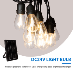 10m Solar festoon lights Outdoor Decor Bulbs Hanging LED Solar