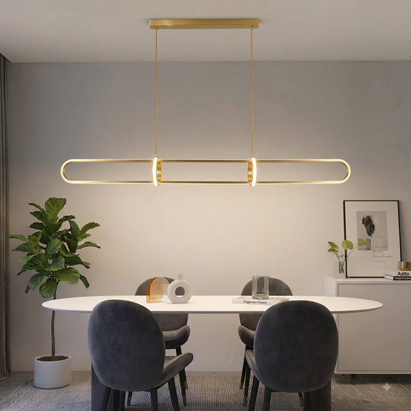 1.5m 68W Up Down Linear LED Pendant Light CCT Dimmable In Gold (Local Pick Up Only)
