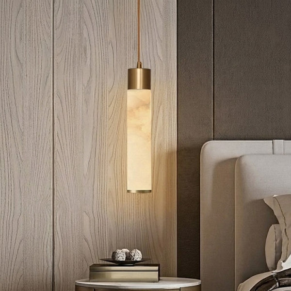 Spanish Marble LED Pendant Light 12W Tri-color  Alabaster Stone Look In Golden