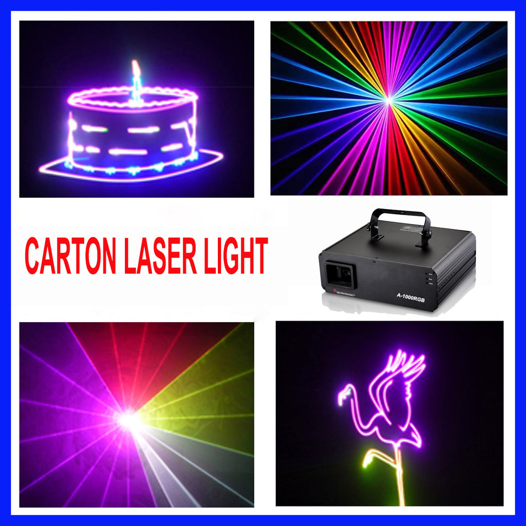 1W RGB Carton RGB Full Color 20k Scanning Auto Sound DMX ILDA  Event Laser DJ Disco Light