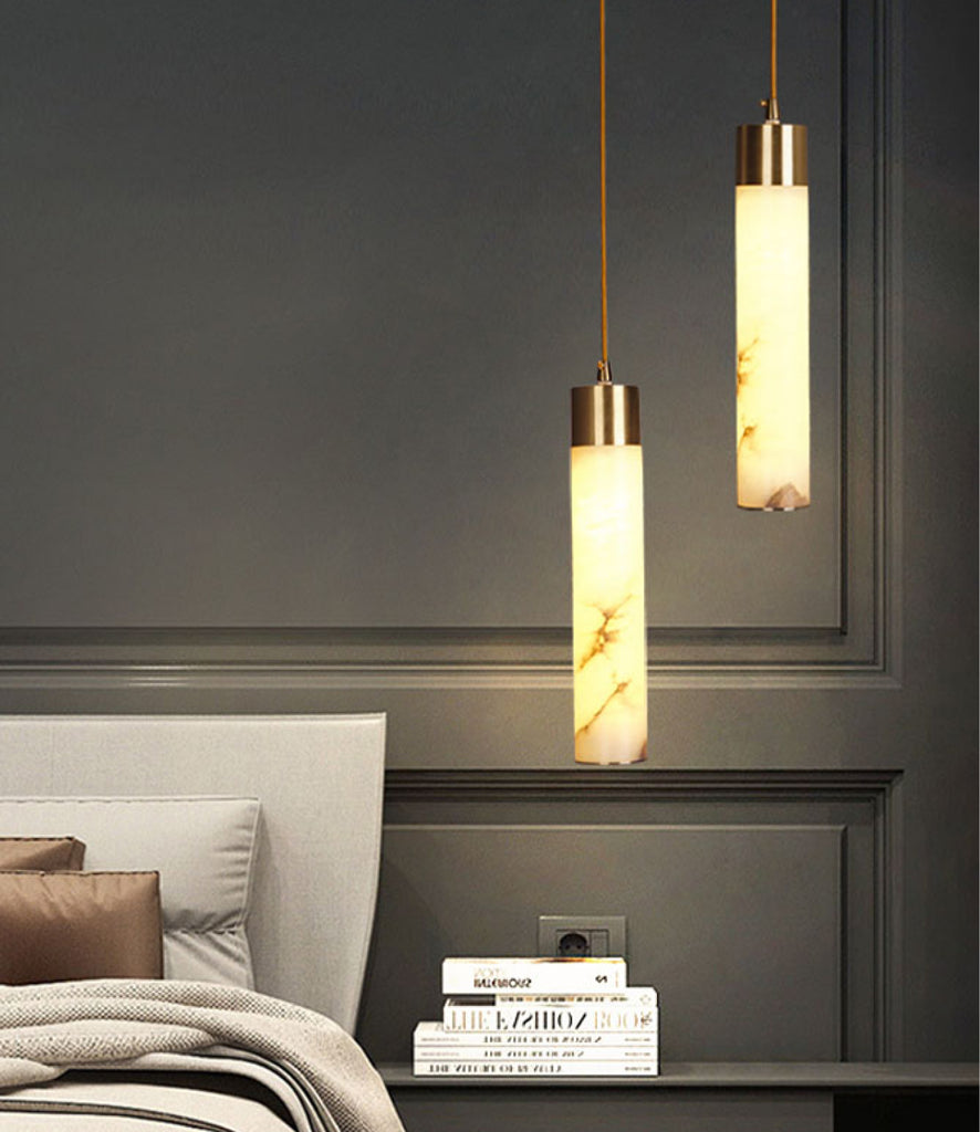 Spanish Marble LED Pendant Light 12W Tri-color  Alabaster Stone Look