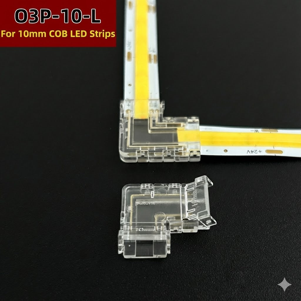 10mm Width 3Pin RGBIC COB Strip Light " L "Connector (light-light)