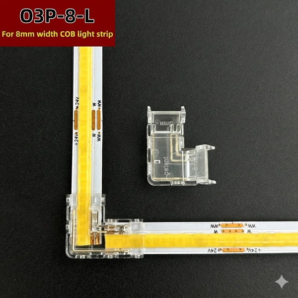 8mm Width 3Pin COB Strip Light " L "Connector (light-light)