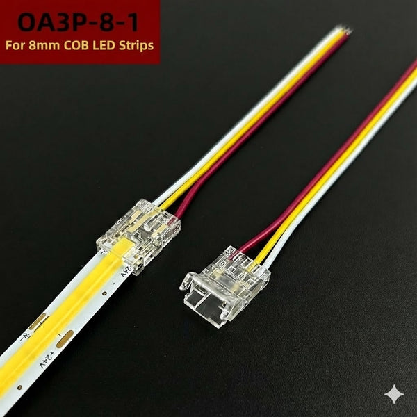 8mm Width 3Pin COB Strip Light " I "Connector (light-cable)
