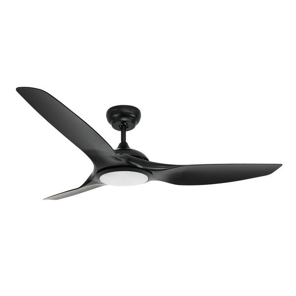 52" 132CM Ceiling Fan DC Motor 3CCT 20W LED Light 5 Speed Remote Control -Matte Black