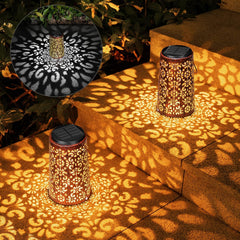 2 Pack Hanging Solar Lights Outdoor Waterproof, Metal Lantern Decorative Solar Powered Patio Decor for Garden Yard Backyard Porch Table Pathway Tree Lighting, Cool/Warm white