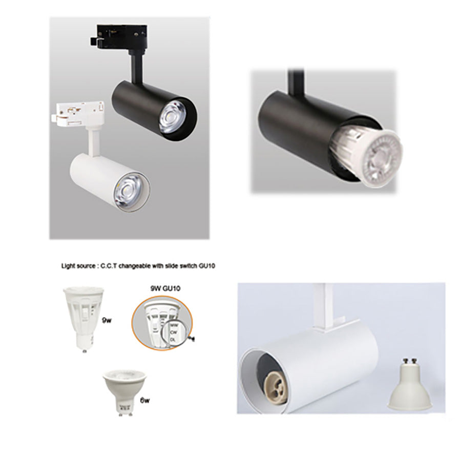 Rotated LED tracking light 9W GU10 light source Included 3CCT(PVDL-TD0 ...