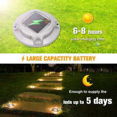 4 Pack Solar dock deck driveway warnning marker step light ,Blue&Warm white(PVDS-05BWW)
