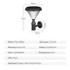 Led Solar Yard Patio lanscape Garden  Wall Lights 2 Color in1 (PVSL-W4005)