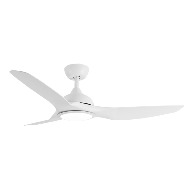 52" 132CM 3 Blades Ceiling Fan DC Motor 3CCT 24W LED Light 6 Speed Remote Control -Matte White