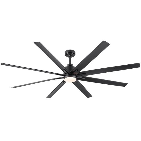 72" 1828MM 8 Blades Ceiling Fan with  Light Remote Control -Black