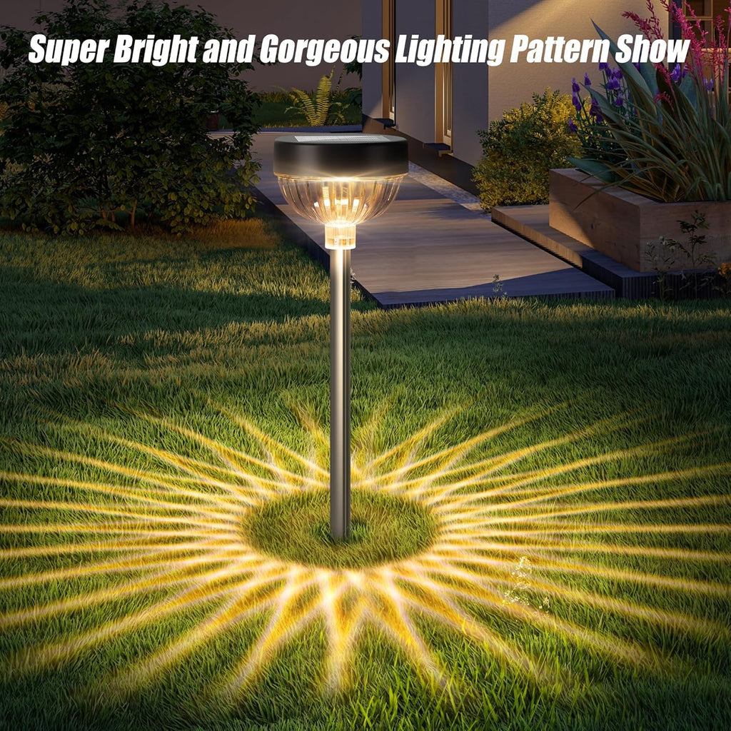 4 Pack Bright Solar Pathway Lights RGB Color Changing Garden Light Solar for Yard Decor Driveway(PVSL-05B-4)