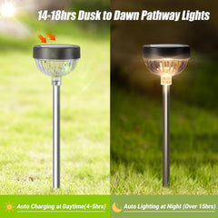 4 Pack Bright Solar Pathway Lights RGB Color Changing Garden Light Solar for Yard Decor Driveway(PVSL-05B-4)