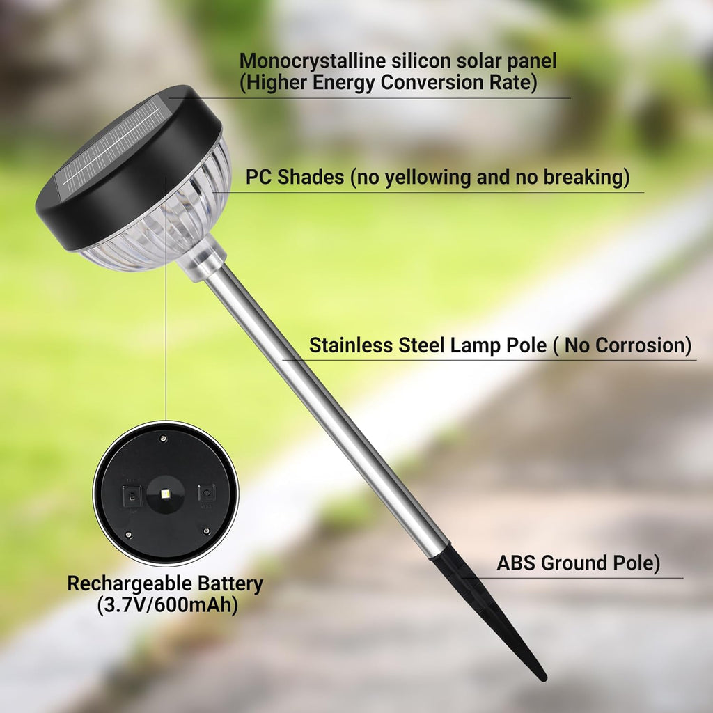 4 Pack Bright Solar Pathway Lights RGB Color Changing Garden Light Solar for Yard Decor Driveway(PVSL-05B-4)