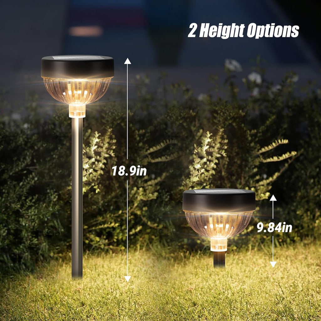 4 Pack Bright Solar Pathway Lights RGB Color Changing Garden Light Solar for Yard Decor Driveway(PVSL-05B-4)
