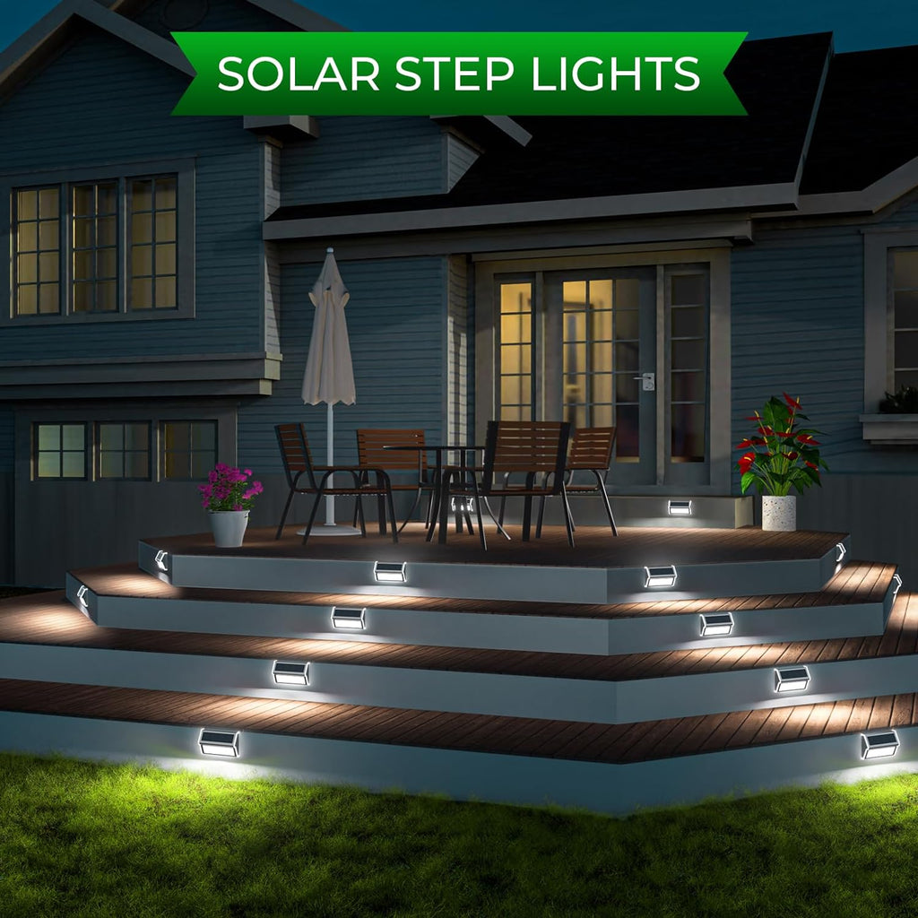 6 Pack Solar Fence Lights, Solar Deck Lights, Waterproof