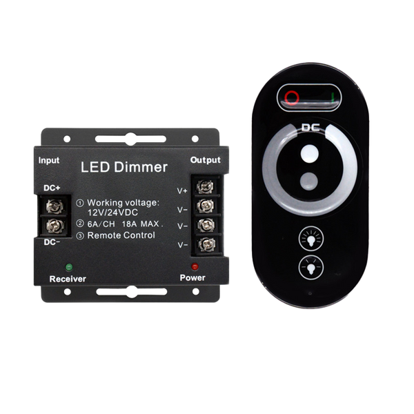 18A 3Channel Touch Remote LED Controller 12-24V for Single Color LED Strip Light