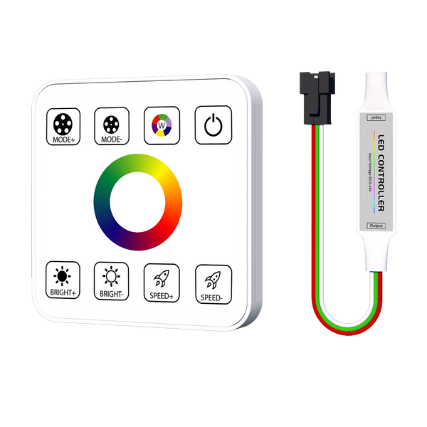 6A Touch Panel SPI Remote Controller DC5-24V RGBIC Pixels Strip Light  Running Water Effect