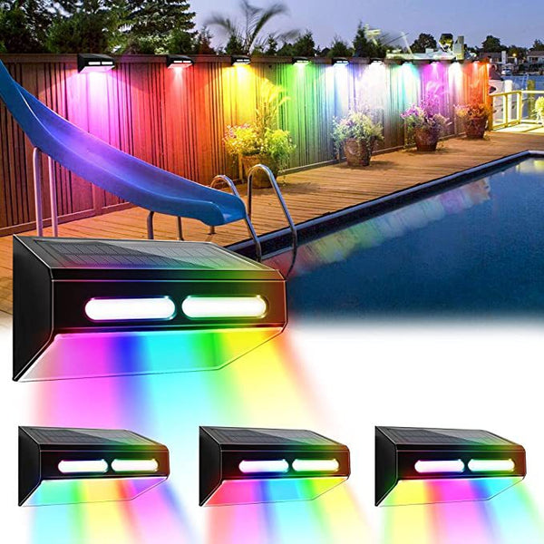 Coloured solar on sale fence lights