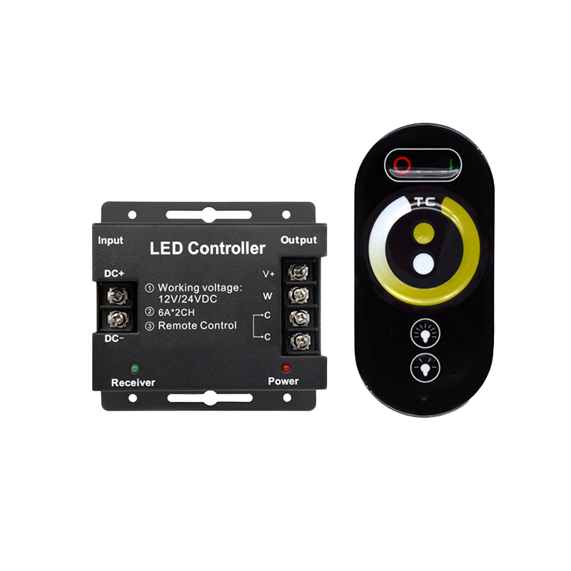 18A 3Channel Touch Remote LED Controller 12-24V for CCT LED Strip Light