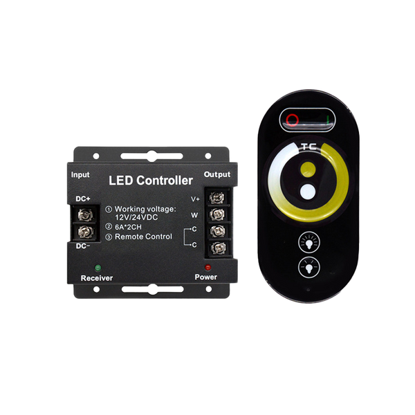 18A 3Channel Touch Remote LED Controller 12-24V for CCT LED Strip Light