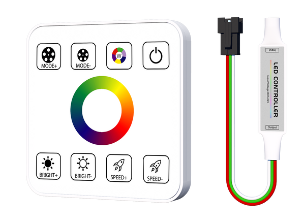 6A Touch Panel SPI Remote Controller DC5-24V RGBIC Pixels Strip Light  Running Water Effect