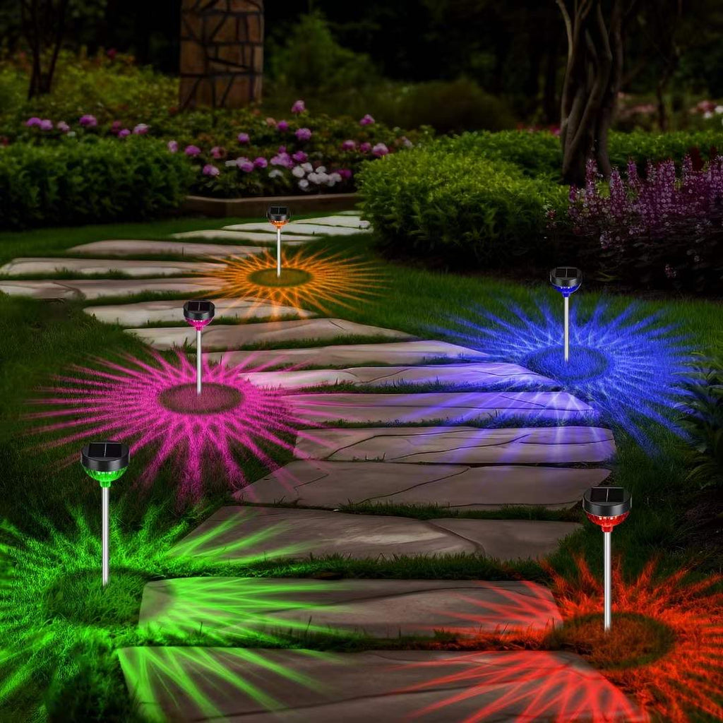 4 Pack Bright Solar Pathway Lights RGB Color Changing Garden Light Solar for Yard Decor Driveway(PVSL-05B-4)